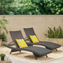 Salem - Wicker Chaise Lounge Adjustable Rattan Outdoor Chair Set - Brown Multi