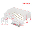 Daybed With Storage Shelves And Lockers, Multi Functional Bed With Study Desk And Matching Stool