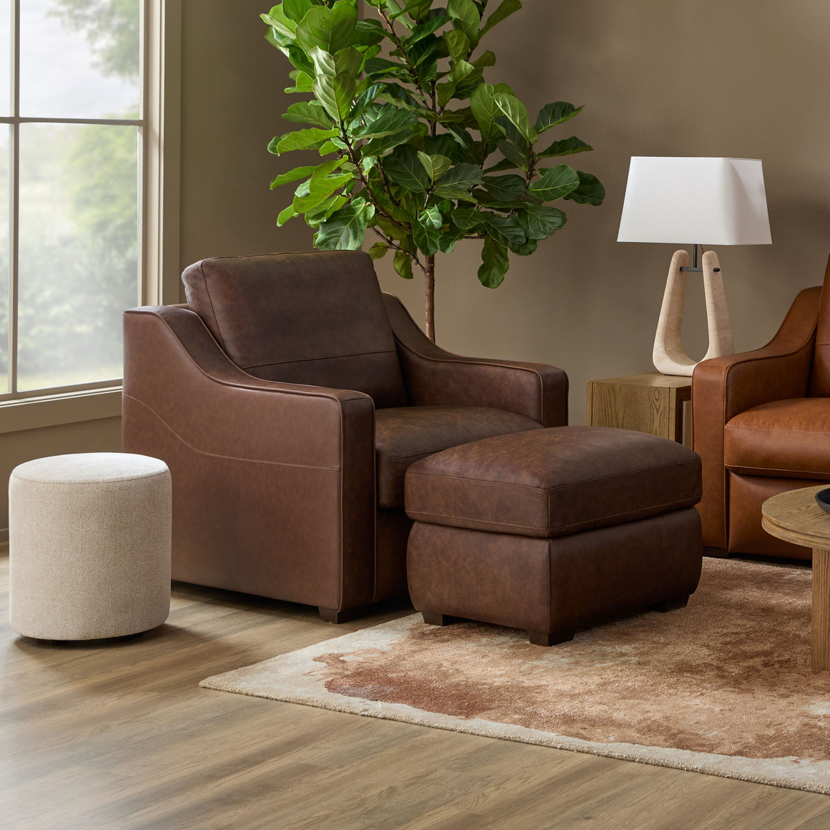 Hudson - Ottoman For Living Room - Brown