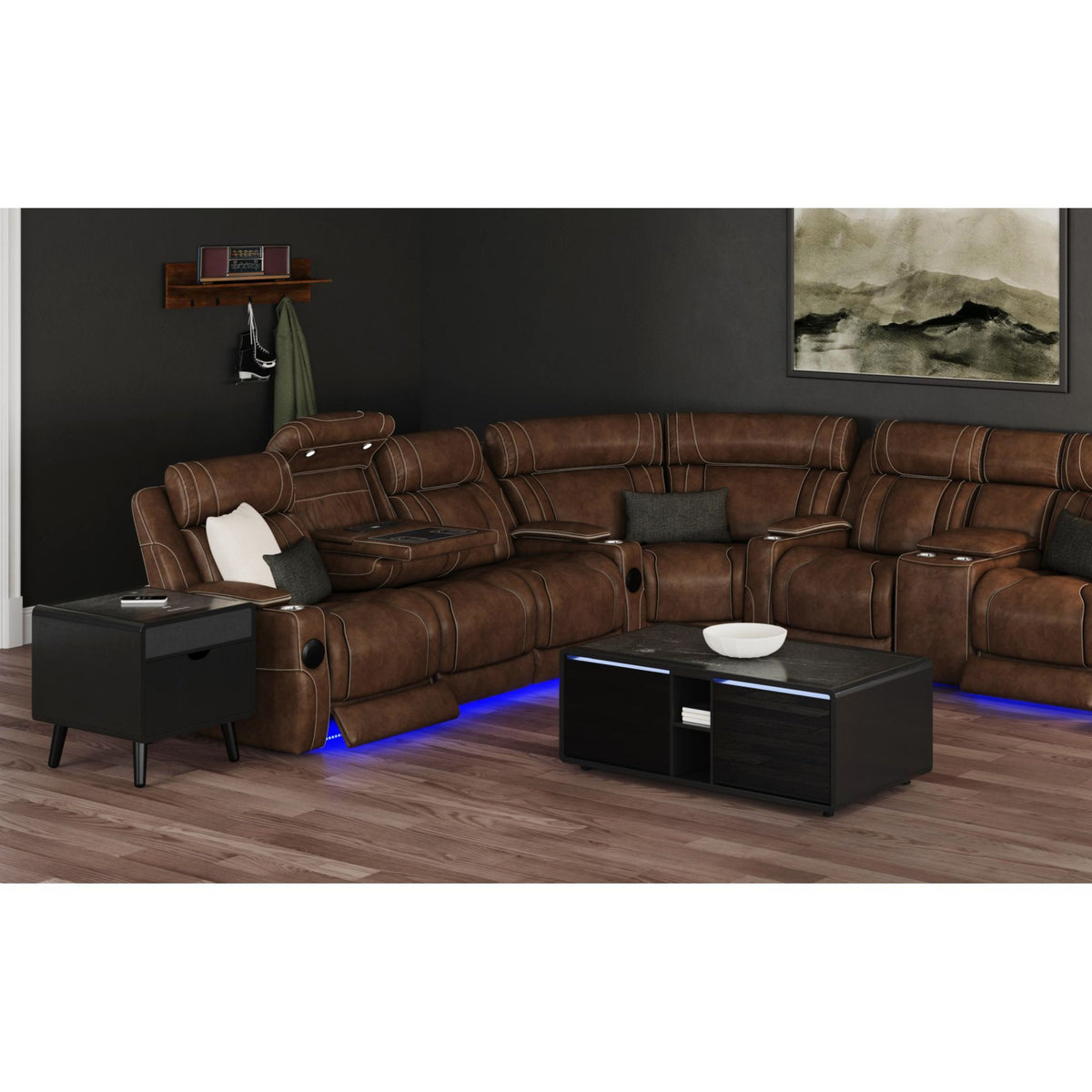 Halo Smart Occasional Table Set in Black by Elements International, view 18