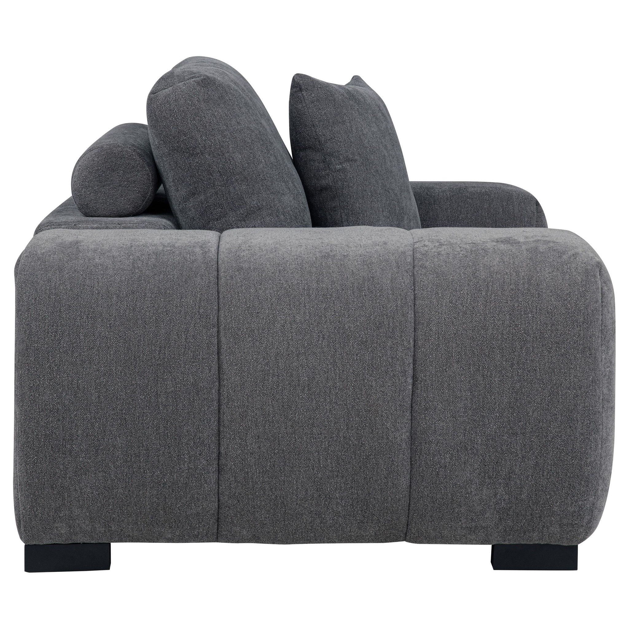 Octavia Upholstered Track Arm Accent Chair Charcoal Grey - Atlantic Fine Furniture Melbourne FL
