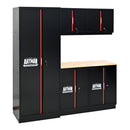 Steel Filing Cabinet With Compartments For Office Use, Storage, File Storage, Archives, And High And Low Cabinets - Black / Red
