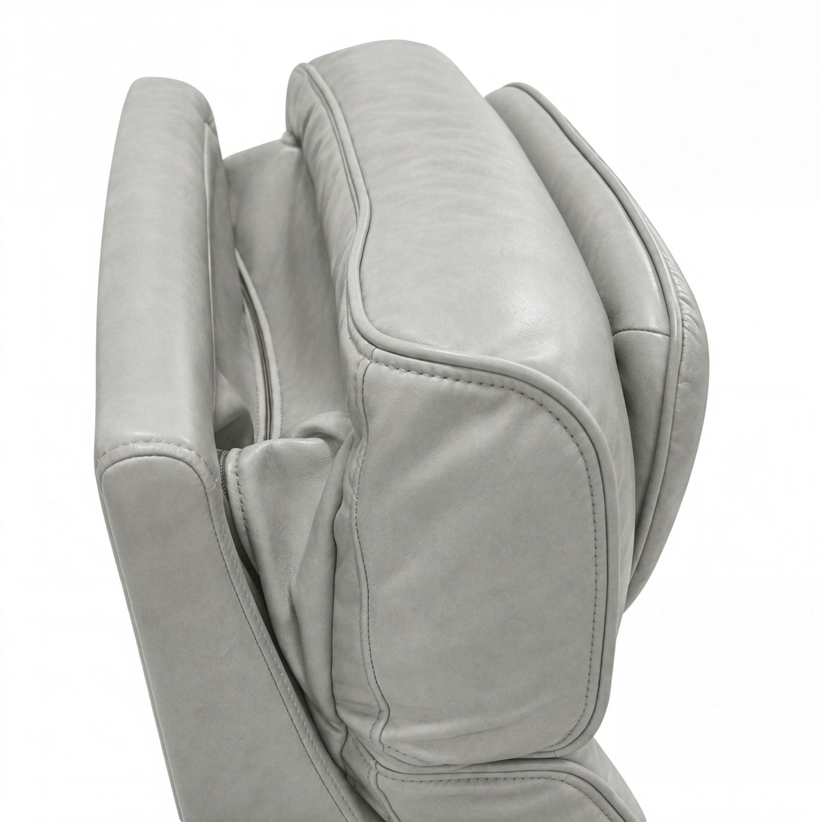 Prime Time P3 Recliner With 7 Colors Led, Cup Holders And Wireless Charger Controller in Leather Gel Light Gray by Elements International, view 7