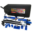 10 Ton Portable Hydraulic Equipment Kit For Metal Work - Black / Blue
