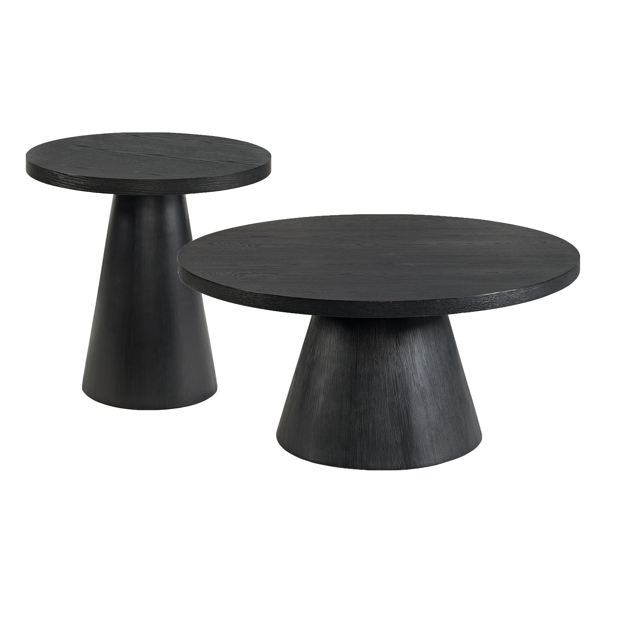 Portland - 2 Piece Occasional Table Set Coffee Table & End Table - Black