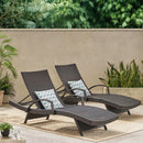 Salem - Contemporary Wicker Chaise Lounge With Arm, Weather Resistant