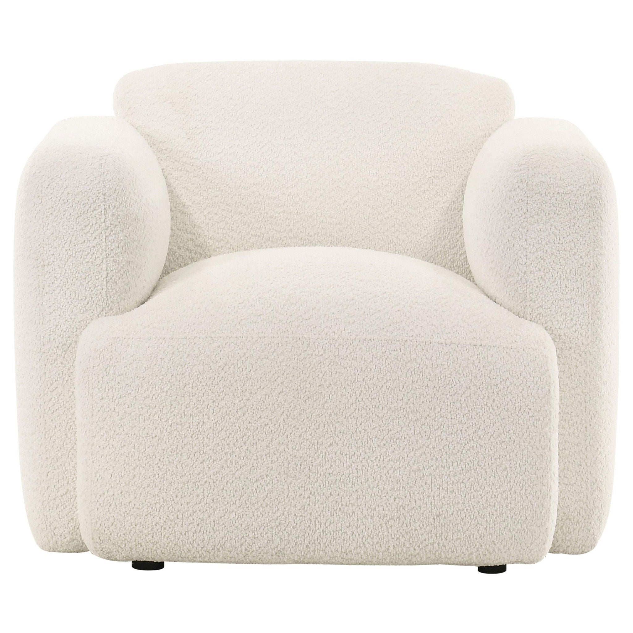 Dorset Fabric Upholstered Round Track Arm Accent Chair White - Atlantic Fine Furniture Melbourne FL