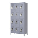 12 Door Lockers With Lock For Secure Storage Construction - Gray