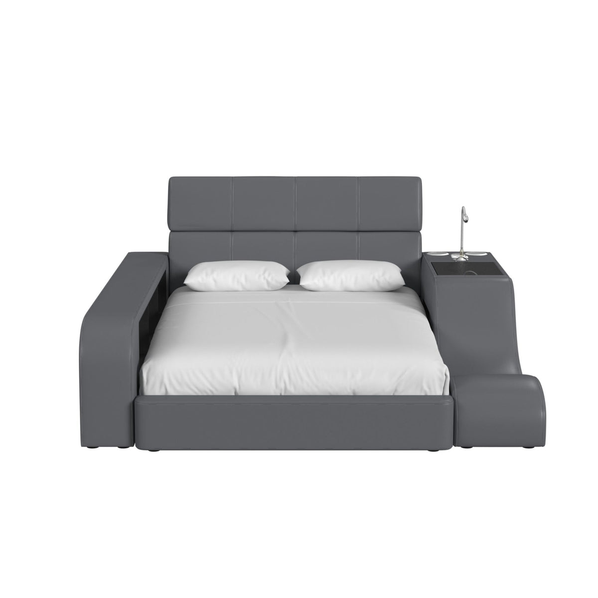 Valari PU Transformer Bed With Electronic Features in Dark Gray by Elements International, view 11