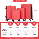 Luggage 4 Piece Lightweight Suitcase With Rotating Wheels With Tsa Lock,