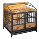 Multi Function Dog Crates With Storage, Double Doors, Indoor Dog Crate - Black Brown