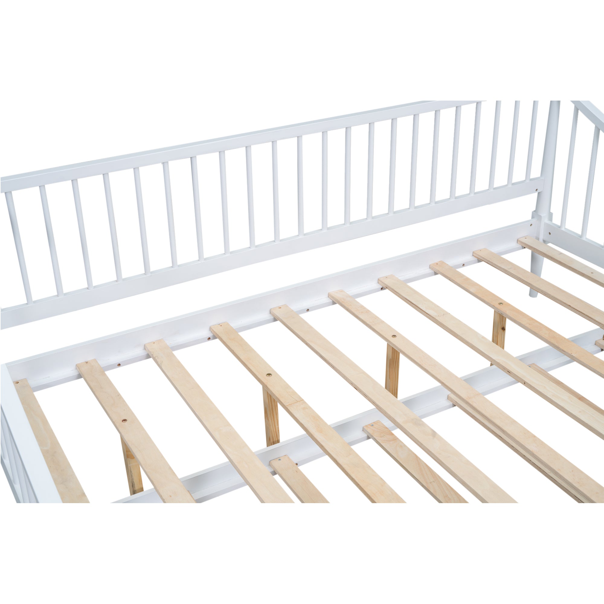 Full Size Daybed with Trundle and Support Legs, White - Atlantic Fine Furniture Melbourne FL