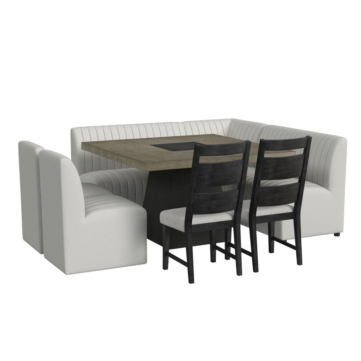 Jemma Dining Corner Chair in Beige Linen by Elements International, view 5