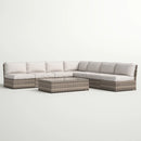 Comfortable Modern Patio Rattan Sectional Set With Cushions