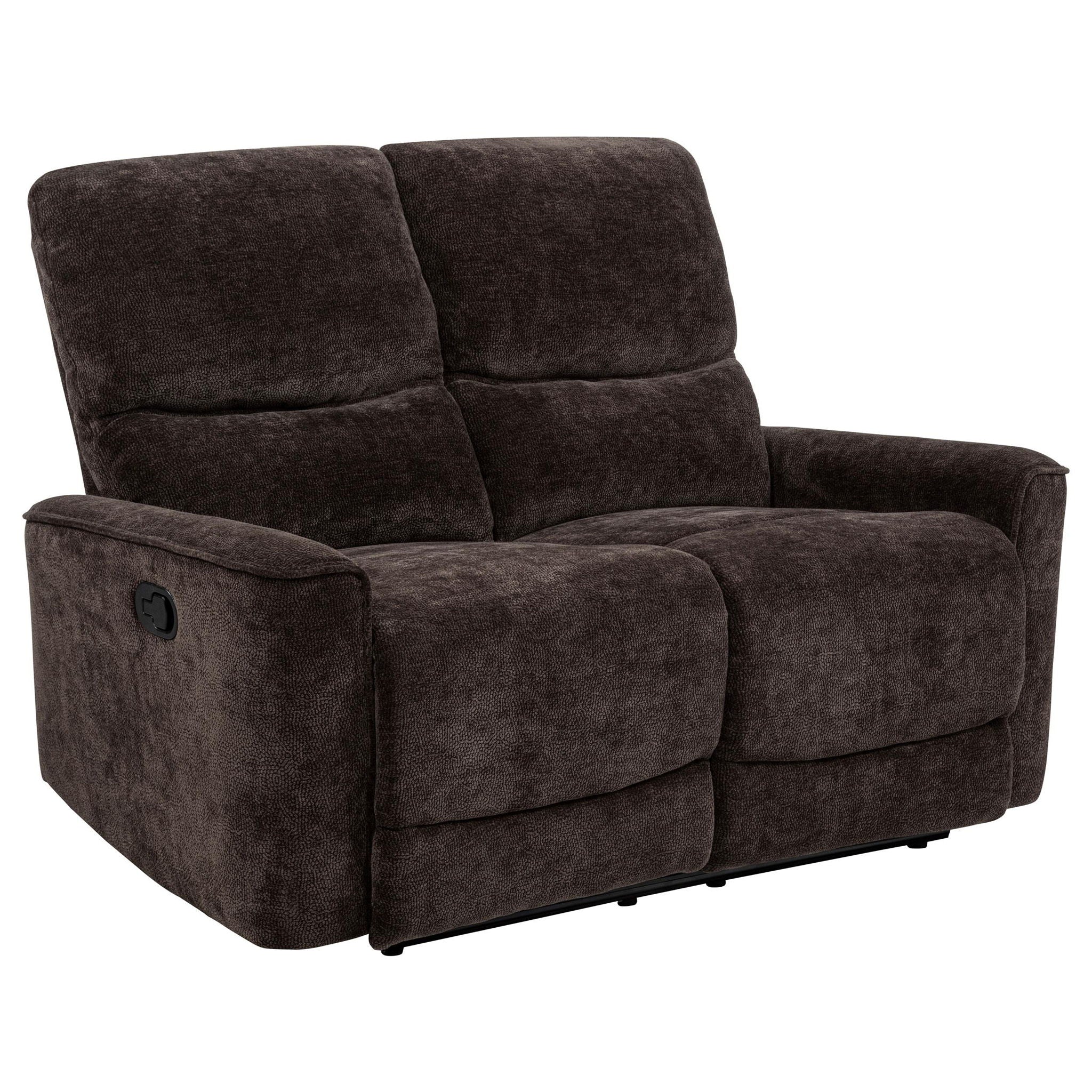 Navarro Chenille Upholstered Reclining Loveseat Dark Brown