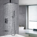 Contemporary Shower System With 12" Rainfall Head And Handheld Spray, Wall Mounted