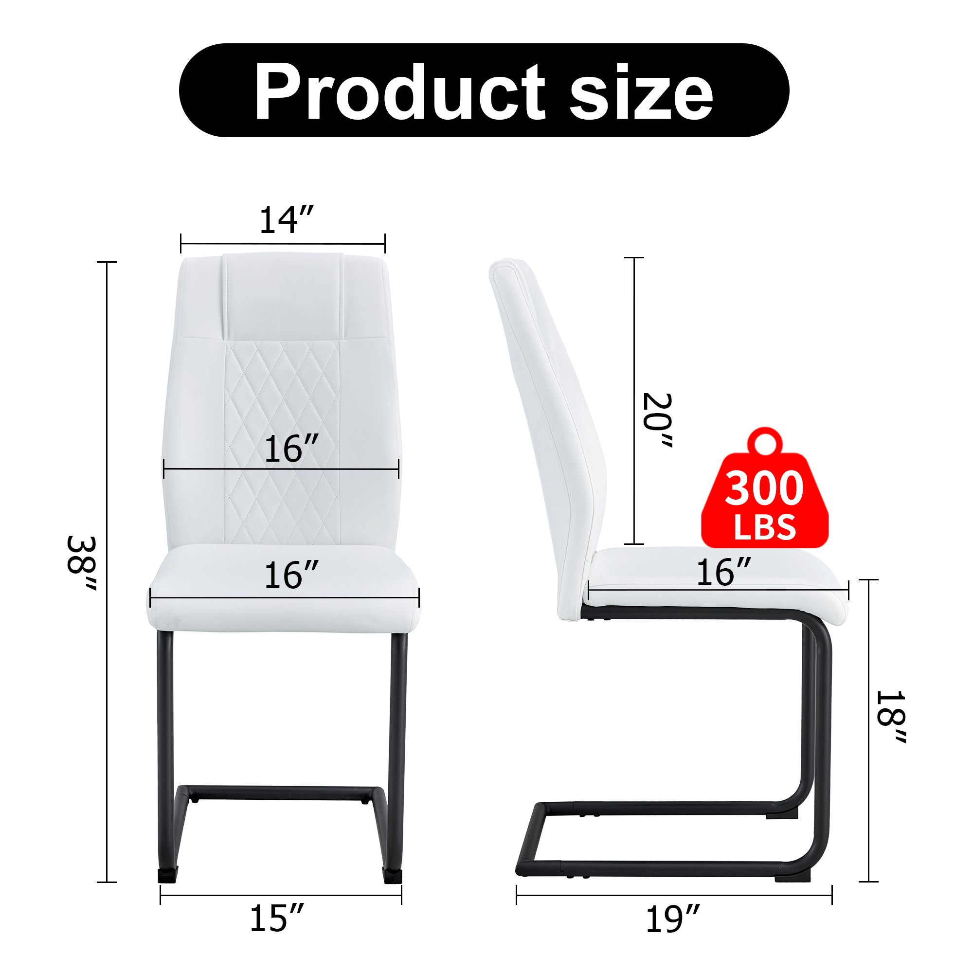 Modern dining chairs with faux leather upholstered seats - dining room chairs with metal legs, suitable for kitchen, living room, bedroom, dining room side chairs, set of 6 pieces (white+PU leather)