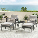 Honolulu - Modern Chat Set of 5 With Wicker - Gray / Silver