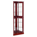 Corner Curio Dispaly Cabinet With Lights, Adjustable Tempered Glass Shelves, Mirrored Back (E26 Light Bulb Not Included)