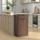 Tilt Out Trash Can Cabinet With Wave Textured Drawer & Pull Out Bin