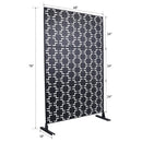 Outdoor / Indoor Privacy Screen Metal Privacy Screen, Freestanding Decorative Privacy Screen For Deck Balcony Patio - Black