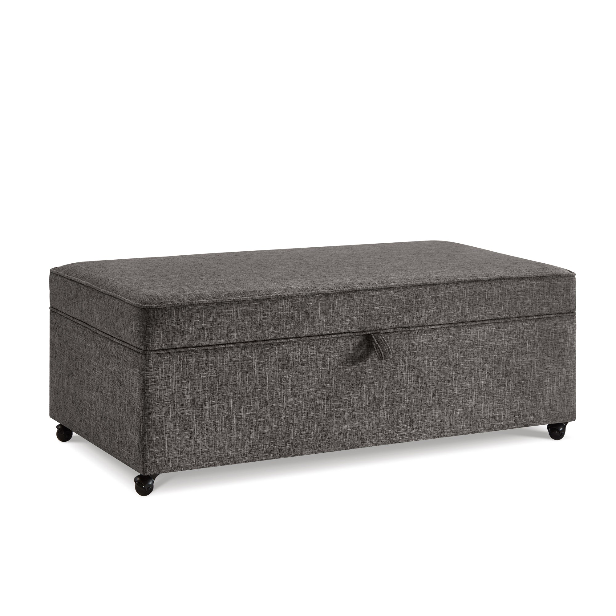 Modern Large Comfort Sofa Ottoman with Storage, Modular Sectional Storage Ottoman With Wheels For Living Room,Lounge Ottoman, Couch Storage Ottoman ,Large Storage Ottoman Bench-Charcoal Grey