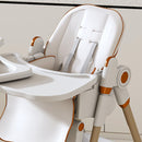 Adjustable Baby High Chair 0-6 Years, Portable Infant Feeding Seat With Safety Belt, Silent Lockable Wheels