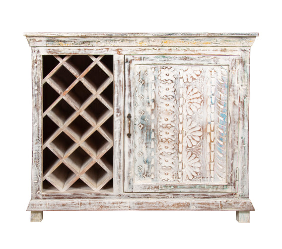 Recycled Finish Wine Cabinet