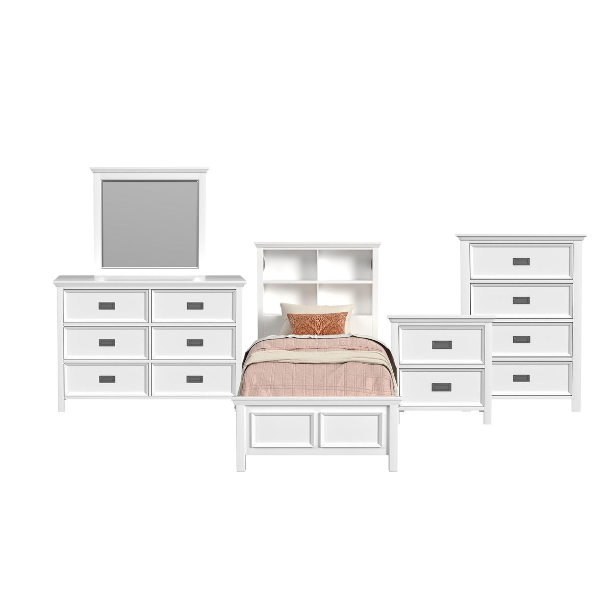 Hampton Kids Bookcase Bedroom Set in Black by Elements International, view 7