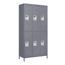 6 Door Lockers With Lock For Employees, Storage Cabinet For Home, Gym, Office, School, Garage - Gray