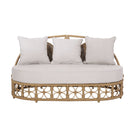 Outdoor Wicker Daybed With Pillows - Light Brown / Beige