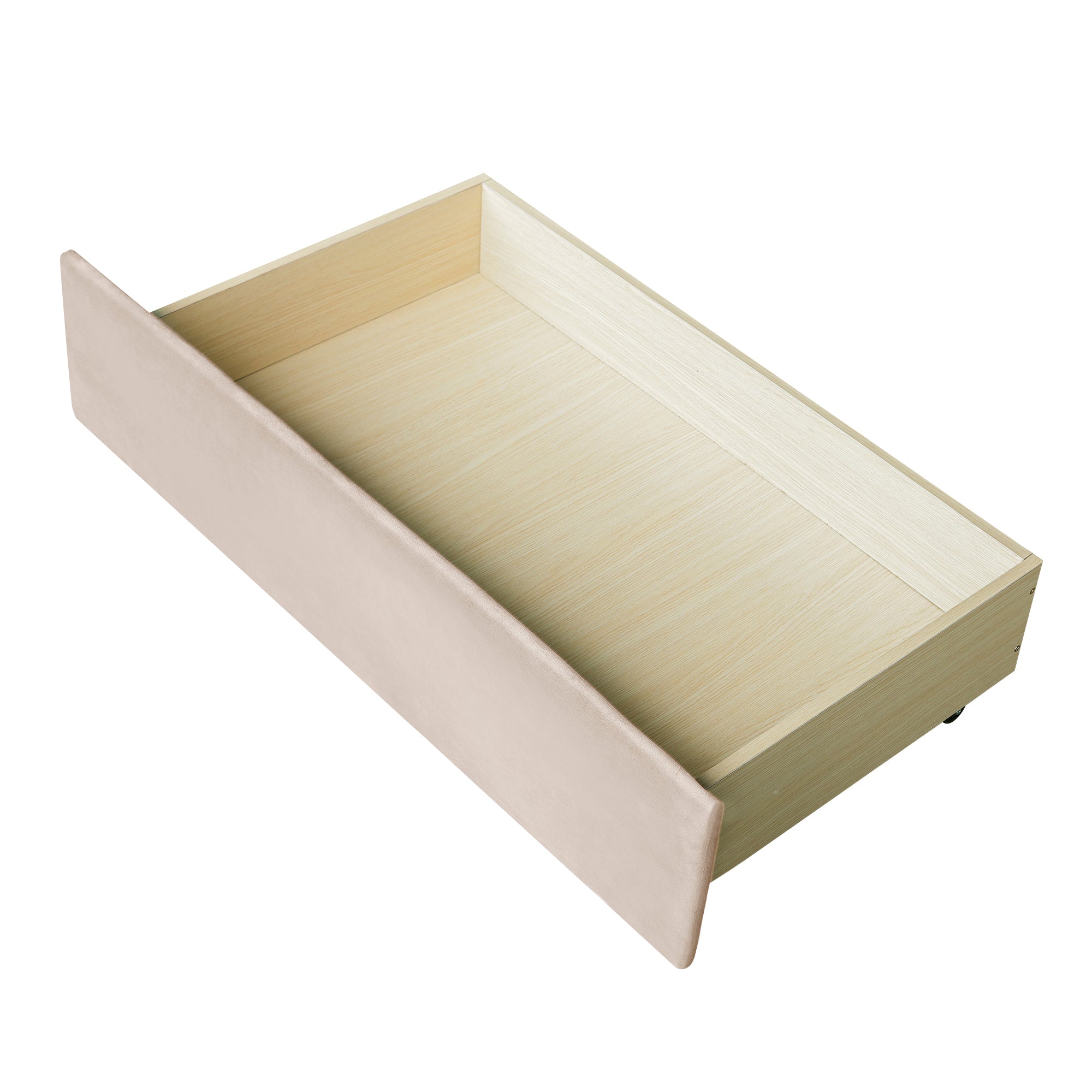 Upholstered daybed Twin Size with Two Drawers and Wood Slat ,Beige - Atlantic Fine Furniture Melbourne FL
