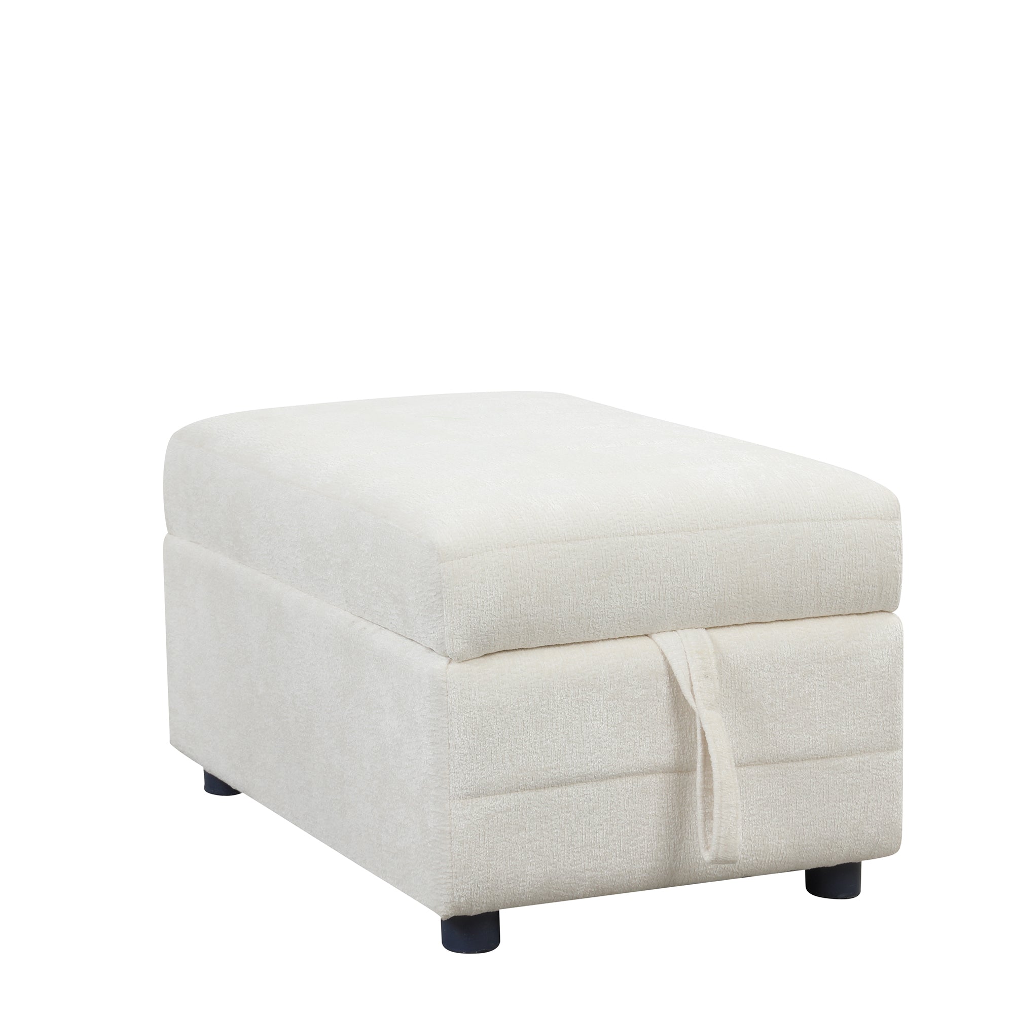 Free-Combined Sectional Sofa 5-seater Modular Couches with Storage Ottoman, 5 Pillows for Living Room, Bedroom, Office, Cream