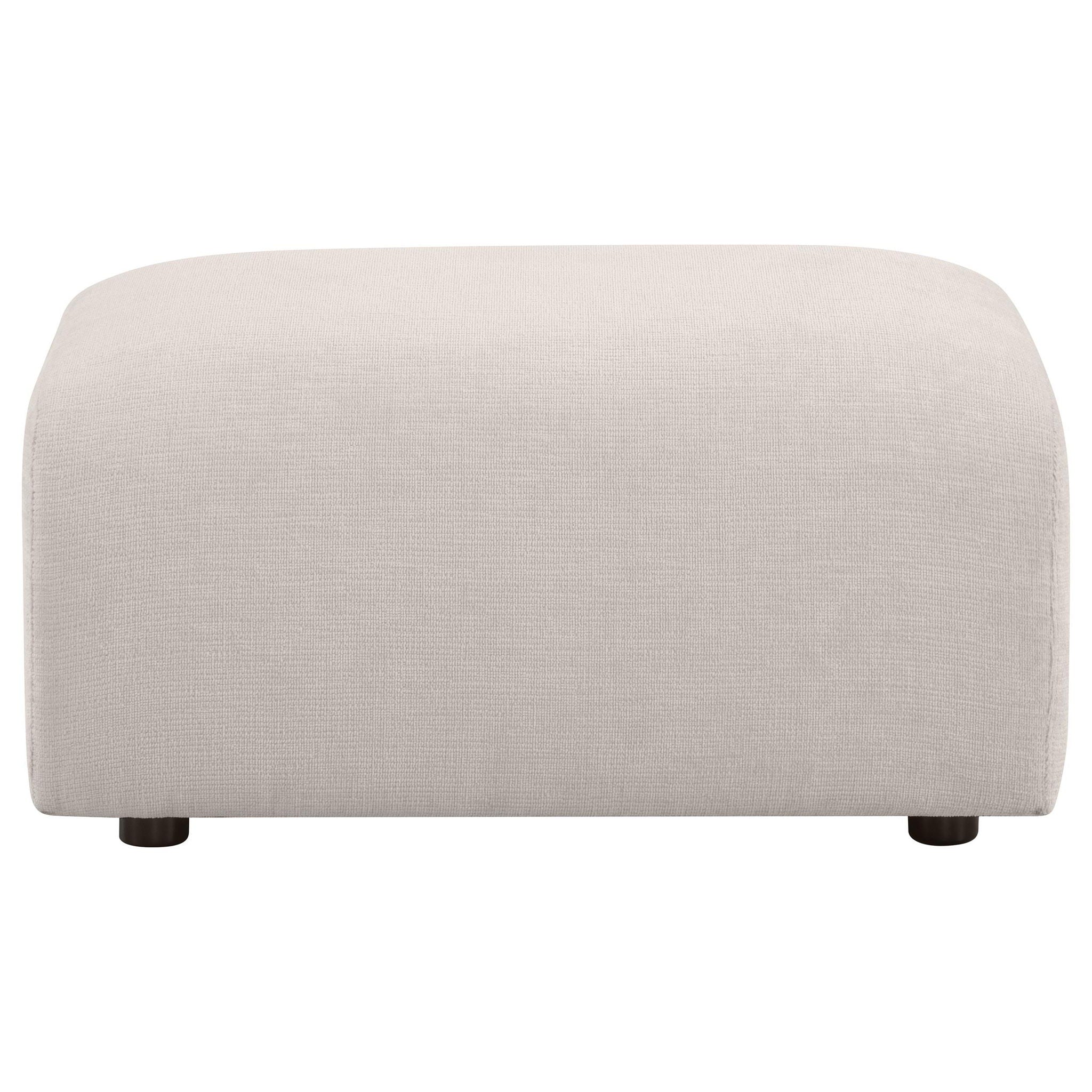 Burnett Chenille Upholstered Ottoman Ivory