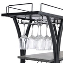 Bar Cart Kitchen Bar & Serving Cart For Home With Wheels 3 Tier Storage Shelves - Black / Gray
