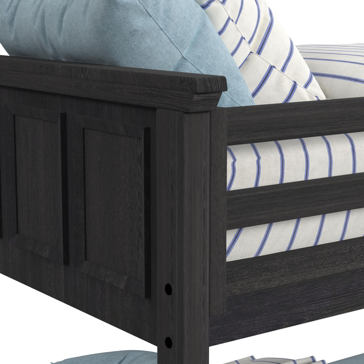 Hampton Kids Bunk With Ladder And Trundle Bedroom Set in Black by Elements International, view 32