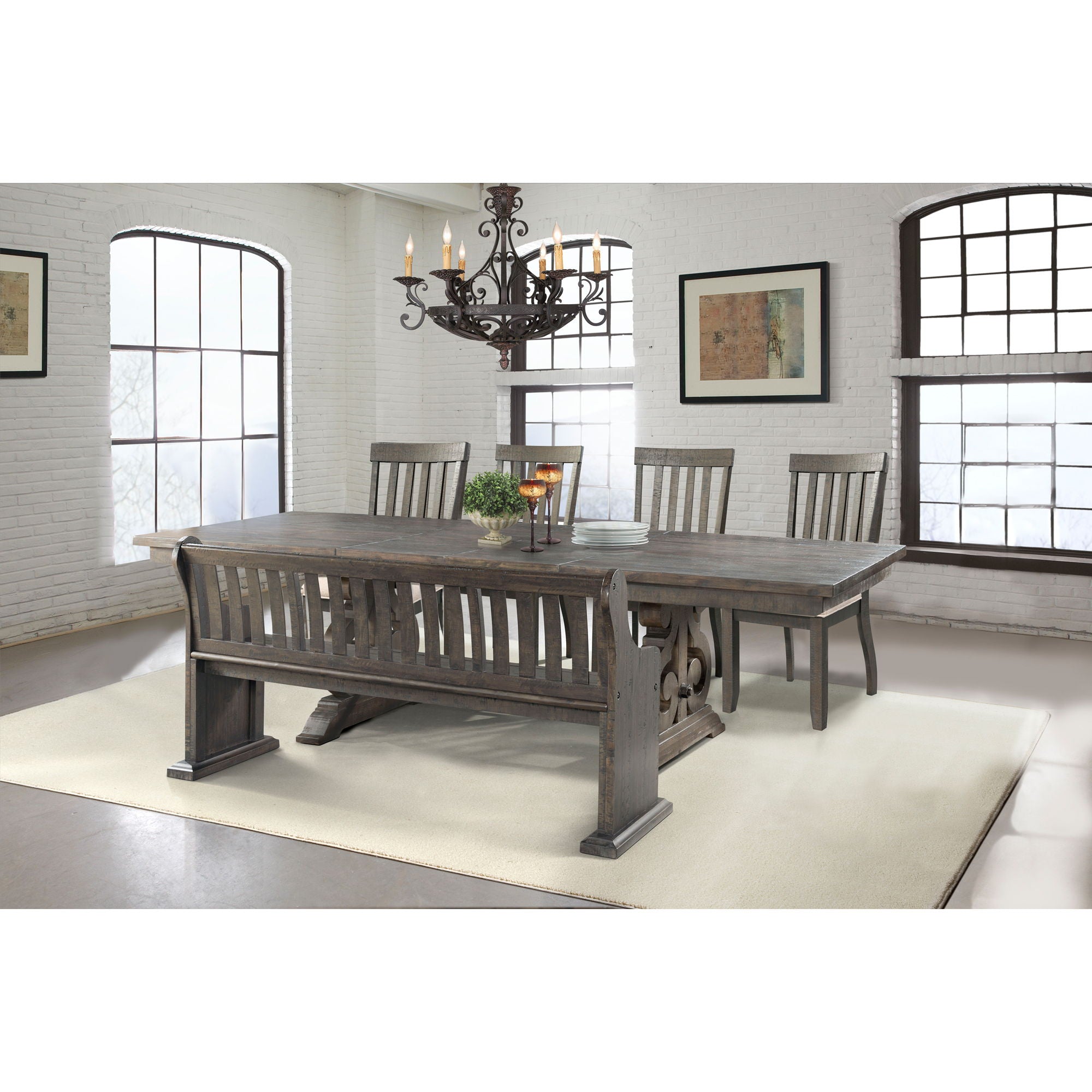 Stone Dining Set in Dark Gray by Elements International