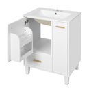 Bathroom Vanity With Sink, Deep Drawer, Door Shelf, 2 Tier Basket