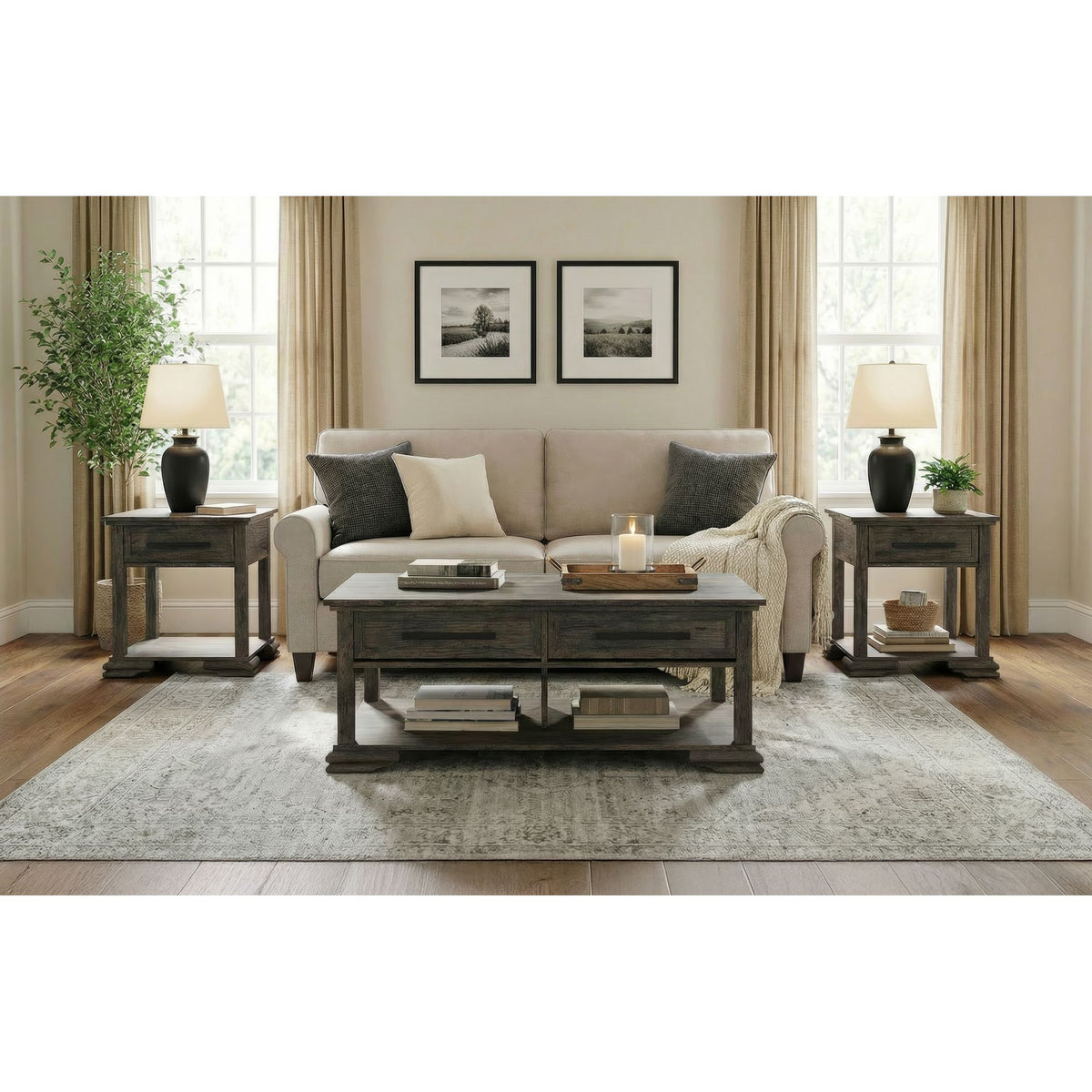 Park Ridge Occasional Table Set in Dark Gray by Elements International, view 16