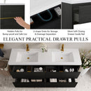 Bathin Freestanding Bathroom Vanity With Double Sinks, Bathroom Storage Vanity Cabinet With Stone Resin Countertop And Soft Close Drawers