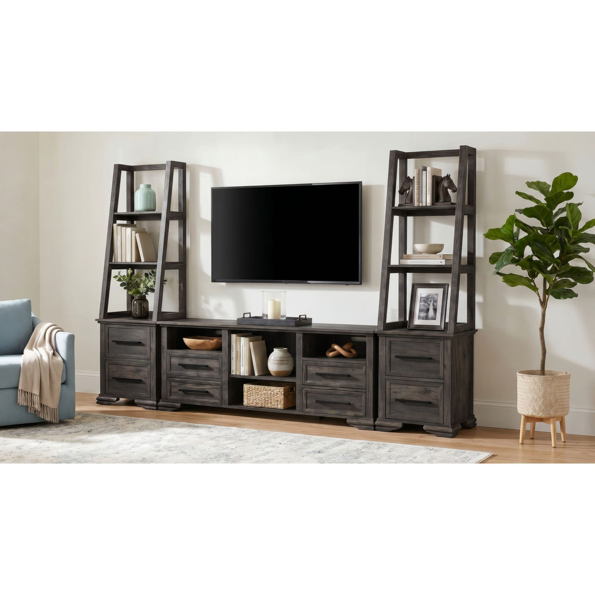 Park Ridge TV Console in Dark Gray by Elements International, view 16