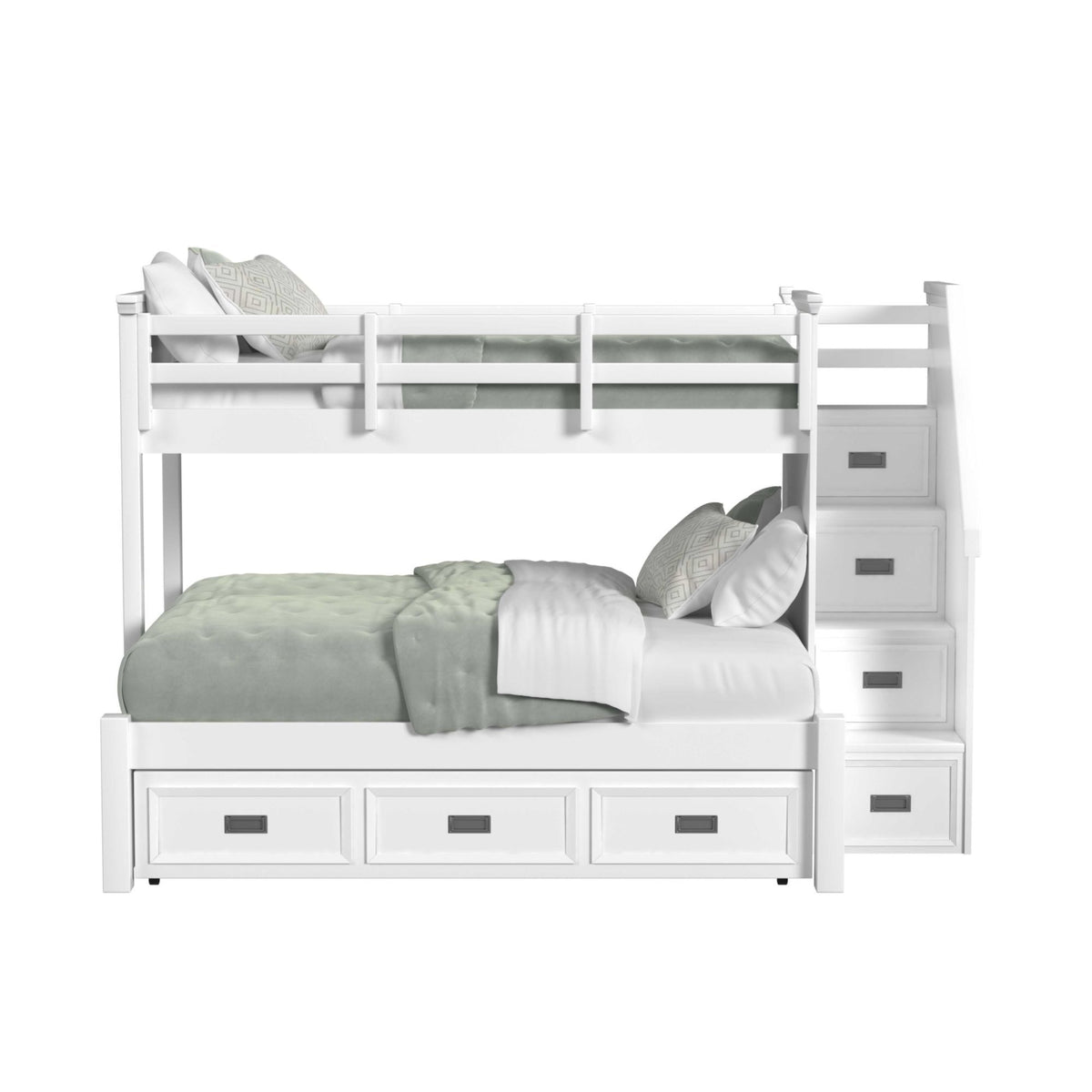 Hampton Kids Bunk With Staircase And Trundle in Black by Elements International, view 20