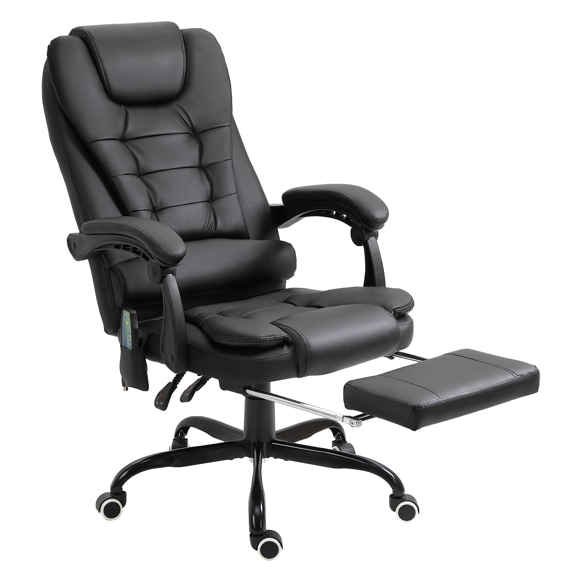 Vinsetto 7-Point Vibrating Massage Office Chair, High Back Executive Recliner With Lumbar Support, Footrest, Reclining Back, Adjustable Height Vinsetto 7-Point Vibrating Massage Office Chair, High Back Executive Recliner With Lumbar Support, Footrest, Reclining Back, Adjustable Height