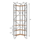 Industrial Style Corner Bookshelf With Thickened Iron Frame