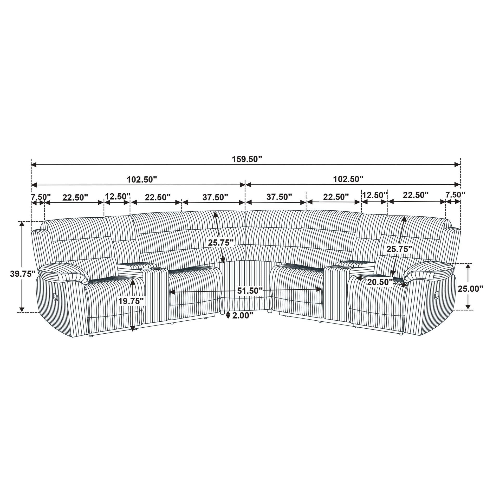 Atkinson Upholstered Reclining Sectional Sofa Chocolate