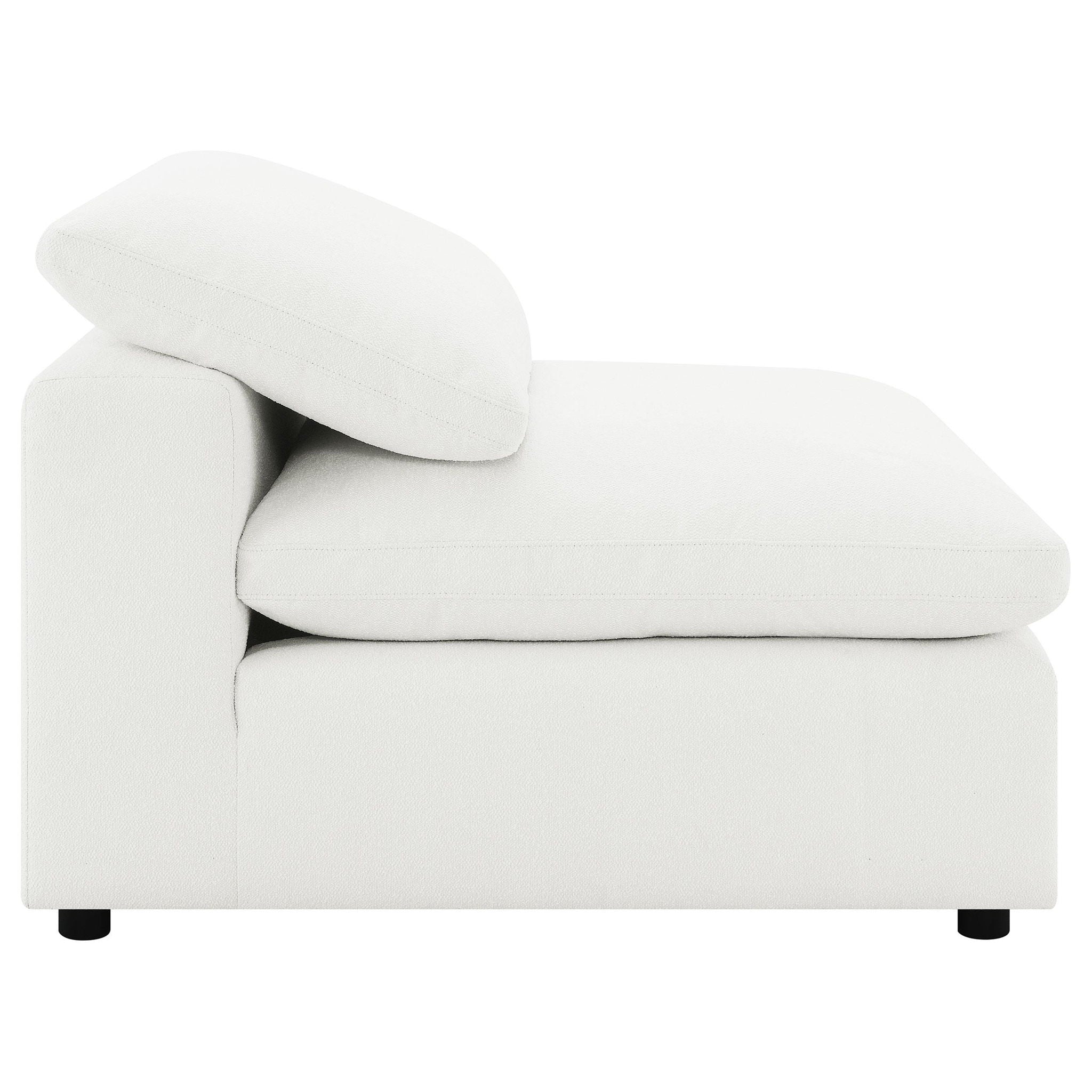 Raleigh Boucle Upholstered Armless Chair Ivory - Atlantic Fine Furniture Melbourne FL