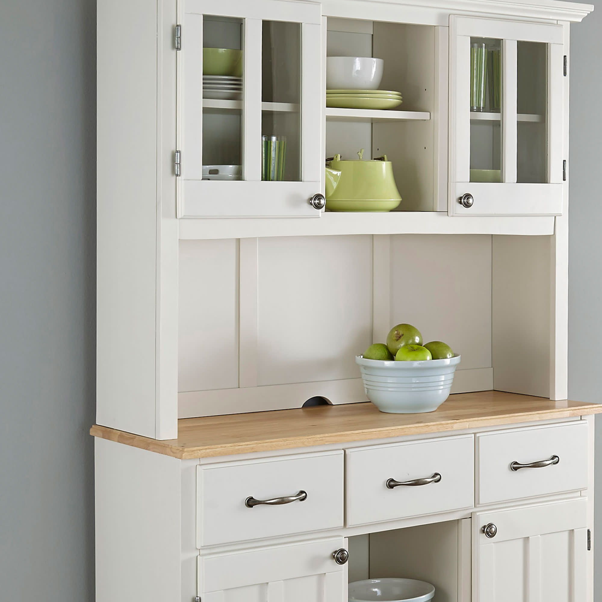 Buffet Of Buffets - Buffet With Hutch Natural Wood Top