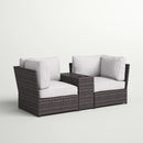 Outdoor Wicker Loveseat With Cushions