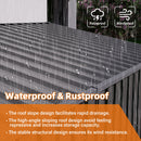 Outdoor Storage Shed 4 X 9 Ft With Sloping Roof And Vents For Garden And Patio - Gray