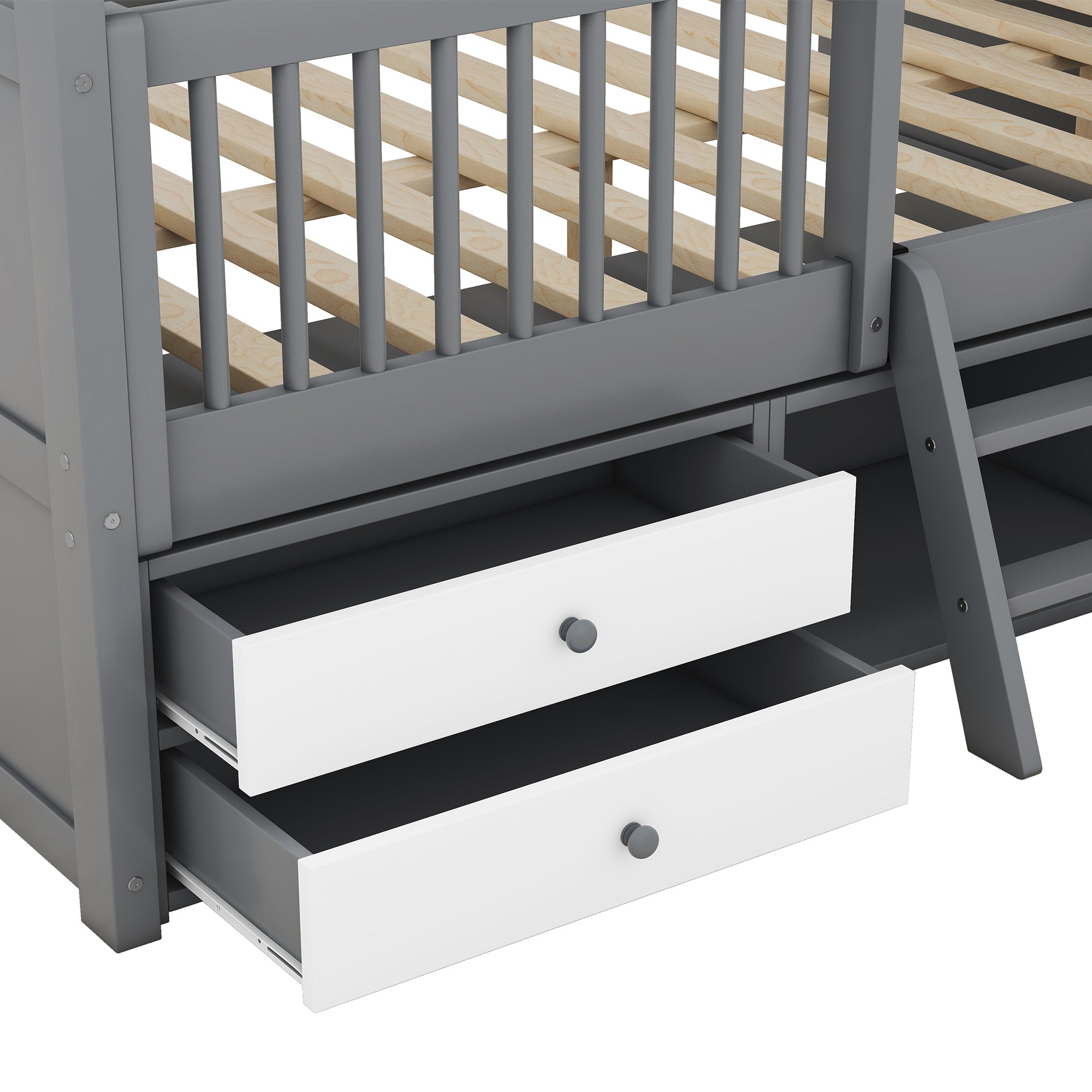 Full Size Wood Bed House Bed Frame,Gray - Atlantic Fine Furniture Melbourne FL